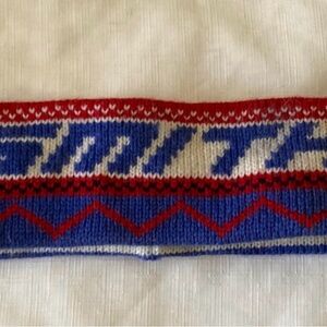 Smith Top Notch Headband Wool Handmade in USA vintage red white blue